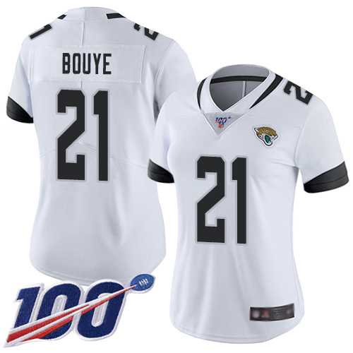 Nike Jacksonville Jaguars #21 A.J. Bouye White Women Stitched NFL 100th Season Vapor Limited Jersey